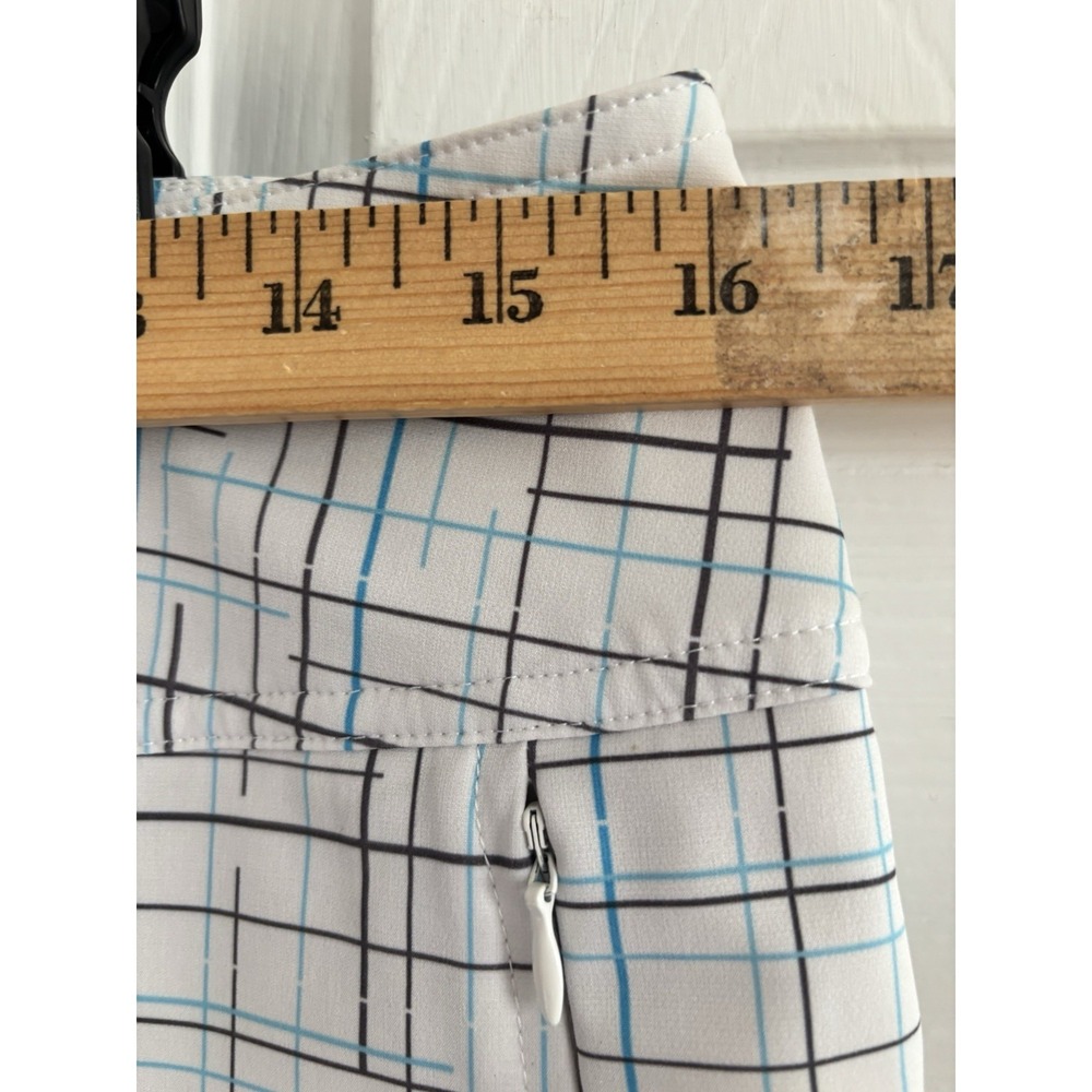 JoFit Women's Size 8 Golf Tennis Skort White Blue & Black Line Print Pattern - Picture 3 of 11